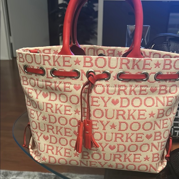 Dooney & Bourke Handbags - Dooney & Bourke Red and Cream Signature Tote